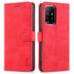 For OPPO A94 5G / A95 5G / Reno5Z 5G / F19 Pro+ AZNS Skin Feel Calf Texture Horizontal Flip Leather Case with Card Slots & Holder & Wallet(Red)