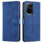 For OPPO A94 5G / A95 5G / Reno5Z 5G / F19 Pro+ AZNS Skin Feel Calf Texture Horizontal Flip Leather Case with Card Slots & Holder & Wallet(Blue)