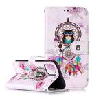 For Samsung Galaxy A22 5G Oil Embossed Pattern Horizontal Flip PU Leather Case with Holder & Card Slots & Wallet & Lanyard(Owl Wind Chimes)