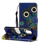 For Samsung Galaxy A32 4G Oil Embossed Pattern Horizontal Flip PU Leather Case with Holder & Card Slots & Wallet & Lanyard(Blue Owl)
