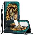 For Huawei P50 Oil Embossed Pattern Horizontal Flip PU Leather Case with Holder & Card Slots & Wallet & Lanyard(Lion)