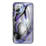 For Xiaomi Mi 11 Colorful Painted Glass Shockproof Protective Case(Butterfly)