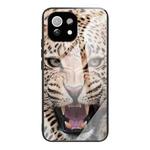 For Xiaomi Mi 11 Lite Colorful Painted Glass Shockproof Protective Case(Leopard)