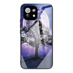 For Xiaomi Mi 11 Lite Colorful Painted Glass Shockproof Protective Case(Tree)