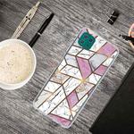 For Samsung Galaxy A22 5G Abstract Marble Pattern Protective Case(Rhombus White Purple)
