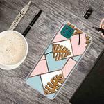 For Samsung Galaxy A22 5G Abstract Marble Pattern TPU Protective Case(Blue Pink Plaid)