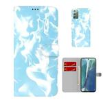 For Samsung Galaxy Note20 Cloud Fog Pattern Horizontal Flip Leather Case with Holder & Card Slot & Wallet(Sky Blue)
