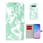 For Samsung Galaxy S10 Plus Cloud Fog Pattern Horizontal Flip Leather Case with Holder & Card Slot & Wallet(Mint Green)