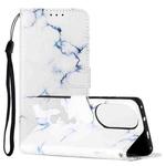 For Huawei P50 Colored Drawing Marble Pattern Horizontal Flip PU Leather Case with Holder & Card Slots & Wallet(White Marble)
