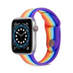 Rainbow Silicone Strap Watch Band For Apple Watch Ultra 49mm / Series 8&7 45mm / SE 2&6&SE&5&4 44mm / 3&2&1 42mm(6)