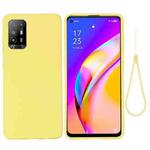 For OPPO F19 Pro+ 5G / A94 5G / Reno5 Z Pure Color Liquid Silicone Shockproof Full Coverage Case(Yellow)