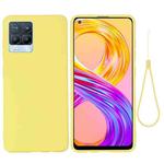 For OPPO Realme 8 / 8 Pro Pure Color Liquid Silicone Shockproof Full Coverage Case(Yellow)