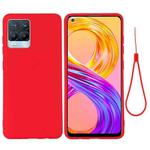 For OPPO Realme 8 / 8 Pro Pure Color Liquid Silicone Shockproof Full Coverage Case(Red)