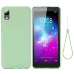For ZTE A3 2020 Pure Color Liquid Silicone Shockproof Full Coverage Case(Green)