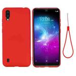 For ZTE A5 2020 Pure Color Liquid Silicone Shockproof Full Coverage Case(Red)