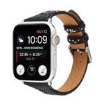 T-shaped Small Waist Flashing Diamond Genuine Leather Watch Band Watch Band For Apple Watch Ultra 49mm / Series 8&7 45mm / SE 2&6&SE&5&4 44mm / 3&2&1 42mm(Black)