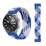 For Garmin Vivoactive 3 Adjustable Nylon Braided Elasticity Watch Band, Size:165mm(Blue White)