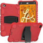 3-Layer Protection Screen Frame + PC + Silicone Shockproof Combination Case with Holder For iPad mini 5 / 4(Red+Black)