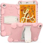 3-Layer Protection Screen Frame + PC + Silicone Shockproof Combination Case with Holder For iPad mini 5 / 4(Cherry Blossoms Pink)