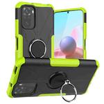 For Xiaomi Redmi Note 10 Armor Bear Shockproof PC + TPU Protective Case with Ring Holder(Green)