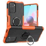 For Xiaomi Redmi Note 10 Armor Bear Shockproof PC + TPU Protective Case with Ring Holder(Orange)