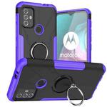 For Motorola  Moto G30 Armor Bear Shockproof PC + TPU Protective Case with Ring Holder(Purple)