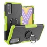 For vivo Y20 Armor Bear Shockproof PC + TPU Protective Case with Ring Holder(Green)