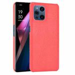 For OPPO Find X3 / X3 Pro Shockproof Crocodile Texture PC + PU Case(Red)