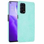 For OPPO Reno5 5G / Find X3 Lite Shockproof Crocodile Texture PC + PU Case(Light Green)