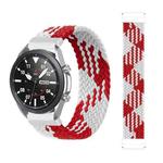 For Samsung Galaxy Watch 3 45mm Adjustable Nylon Braided Elasticity Watch Band, Size:125mm(Red White)