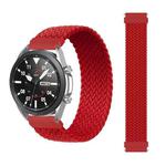 For Samsung Galaxy Watch Active / Active2 40mm / Active2 44mm Adjustable Nylon Braided Elasticity Watch Band, Size:135mm(Red)