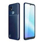 For OPPO Realme C21 Carbon Fiber Texture Shockproof TPU Case(Blue)