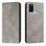 For OPPO Realme 7i Skin Feel Magnetic S-type Solid Color Horizontal Flip Leather Case with Holder & Card Slot & Wallet(Grey)