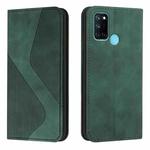 For OPPO Realme 7i Skin Feel Magnetic S-type Solid Color Horizontal Flip Leather Case with Holder & Card Slot & Wallet(Green)