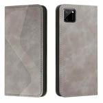 For OPPO Realme C11 Skin Feel Magnetic S-type Solid Color Horizontal Flip Leather Case with Holder & Card Slot & Wallet(Grey)
