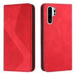 For Huawei P30 Pro Skin Feel Magnetic S-type Solid Color Horizontal Flip Leather Case with Holder & Card Slot & Wallet(Red)