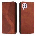 For Huawei P40 lite Skin Feel Magnetic S-type Solid Color Horizontal Flip Leather Case with Holder & Card Slot & Wallet(Brown)