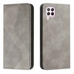 For Huawei P40 lite Skin Feel Magnetic S-type Solid Color Horizontal Flip Leather Case with Holder & Card Slot & Wallet(Grey)