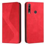 For Huawei P40 lite E Skin Feel Magnetic S-type Solid Color Horizontal Flip Leather Case with Holder & Card Slot & Wallet(Red)