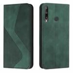 For Huawei P40 lite E Skin Feel Magnetic S-type Solid Color Horizontal Flip Leather Case with Holder & Card Slot & Wallet(Green)