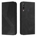 For Huawei P40 lite E Skin Feel Magnetic S-type Solid Color Horizontal Flip Leather Case with Holder & Card Slot & Wallet(Black)
