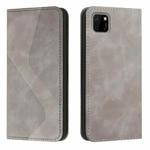 For Huawei Y5p Skin Feel Magnetic S-type Solid Color Horizontal Flip Leather Case with Holder & Card Slot & Wallet(Grey)