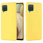 For Samsung Galaxy A22 4G Solid Color Liquid Silicone Dropproof Full Coverage Protective Case(Yellow)