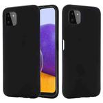 For Samsung Galaxy A22 5G Solid Color Liquid Silicone Dropproof Full Coverage Protective Case(Black)