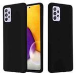 For Samsung Galaxy A82 Solid Color Liquid Silicone Dropproof Full Coverage Protective Case(Black)