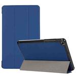 For Samsung Galaxy Tab A7 Lite 8.4 T220/225 3-folding Skin Texture Horizontal Flip TPU + PU Leather Case with Holder(Navy Blue)