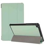 For Samsung Galaxy Tab A7 Lite 8.4 T220/225 3-folding Skin Texture Horizontal Flip TPU + PU Leather Case with Holder(Mint Green)