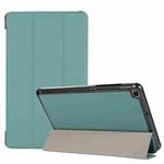 For Samsung Galaxy Tab A7 Lite 8.4 T220/225 3-folding Skin Texture Horizontal Flip TPU + PU Leather Case with Holder(Green)