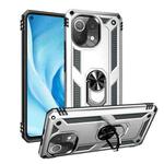 For Xiaomi Mi 11 Lite 5G Shockproof TPU + PC Protective Case with 360 Degree Rotating Holder(Silver)