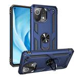 For Xiaomi Mi 11 Lite 5G Shockproof TPU + PC Protective Case with 360 Degree Rotating Holder(Blue)